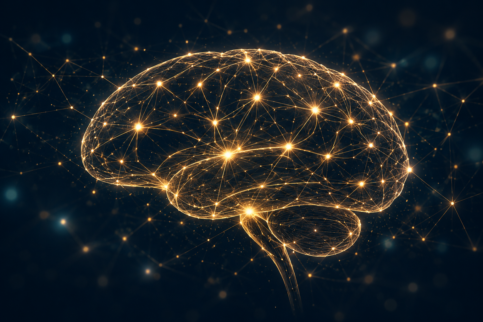Glowing neural network illustration representing KeyLink Recovery's neuro-regulation focus